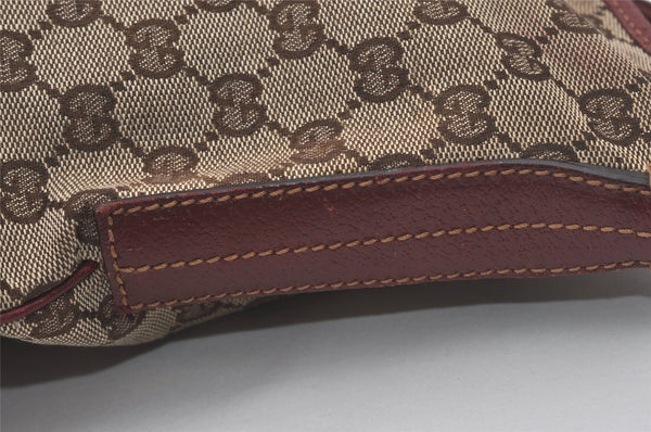 Authentic GUCCI Shoulder Cross Body Bag GG Canvas Leather 113013 Brown 7769I