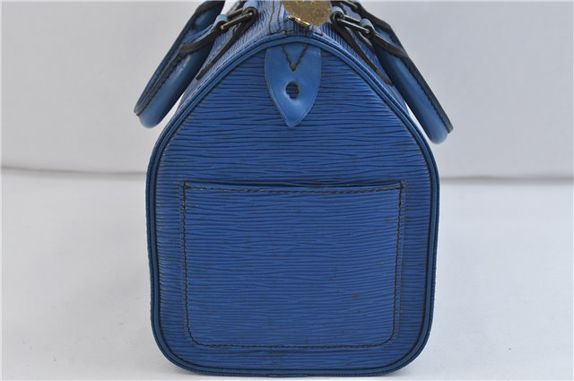 Authentic LOUIS VUITTON Epi Speedy 25 Hand Bag Purse Blue M43015 LV 7777C