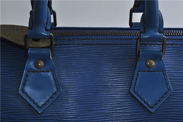 Authentic LOUIS VUITTON Epi Speedy 25 Hand Bag Purse Blue M43015 LV 7777C