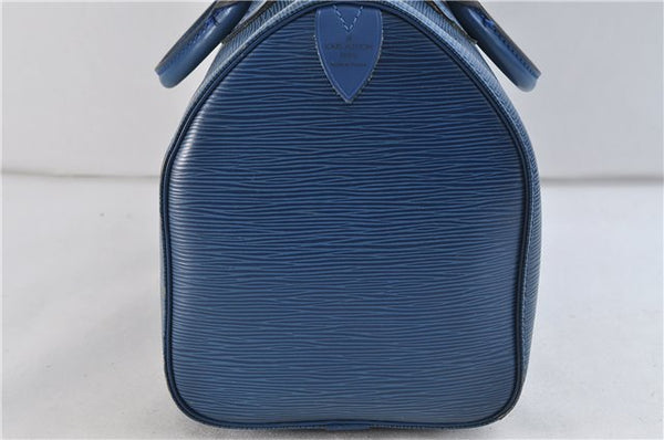 Authentic LOUIS VUITTON Epi Speedy 30 Hand Bag Blue M43005 LV 7778C