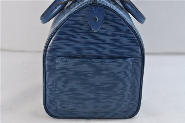 Authentic LOUIS VUITTON Epi Speedy 30 Hand Bag Blue M43005 LV 7778C