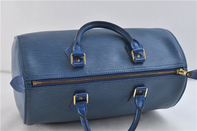 Authentic LOUIS VUITTON Epi Speedy 30 Hand Bag Blue M43005 LV 7778C