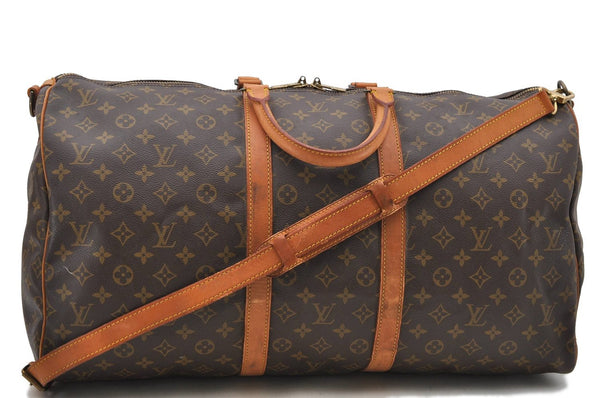 Auth LOUIS VUITTON Monogram Keepall Bandouliere 55 Boston Bag M41414 LV 7780C