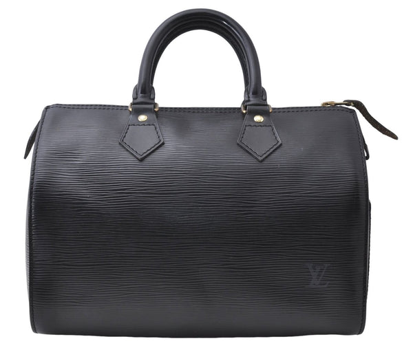 Authentic Louis Vuitton Epi Speedy 25 Hand Boston Bag Black M59232 LV 7781D