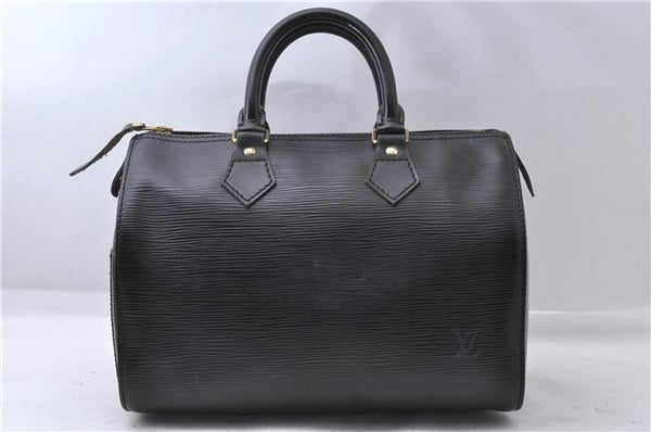 Authentic Louis Vuitton Epi Speedy 25 Hand Boston Bag Black M59232 LV 7781D