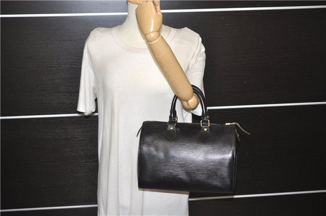 Authentic Louis Vuitton Epi Speedy 25 Hand Boston Bag Black M59232 LV 7781D