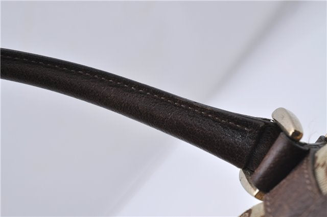 Authentic GUCCI Abbey Shoulder Hand Bag Purse GG Canvas Leather Brown 7784D