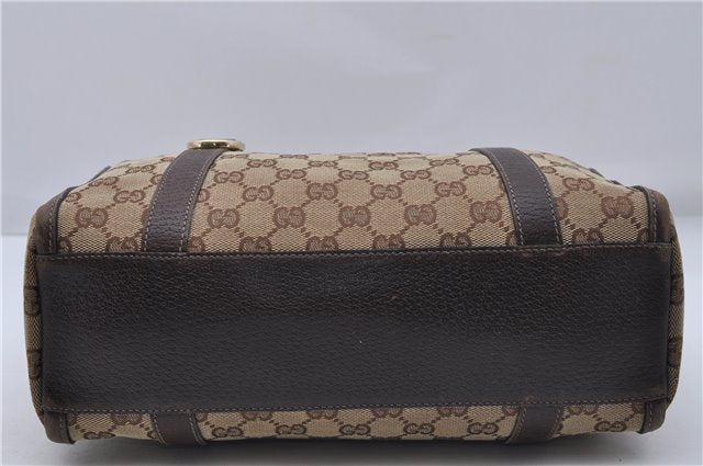 Authentic GUCCI Abbey Shoulder Hand Bag Purse GG Canvas Leather Brown 7784D