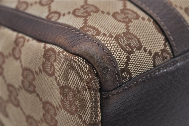 Authentic GUCCI Abbey Shoulder Hand Bag Purse GG Canvas Leather Brown 7784D