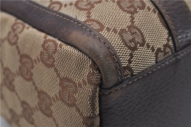 Authentic GUCCI Abbey Shoulder Hand Bag Purse GG Canvas Leather Brown 7784D