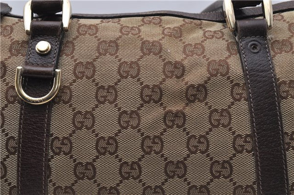 Authentic GUCCI Abbey Shoulder Hand Bag Purse GG Canvas Leather Brown 7784D