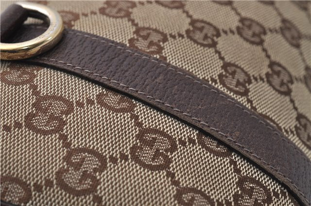 Authentic GUCCI Abbey Shoulder Hand Bag Purse GG Canvas Leather Brown 7784D