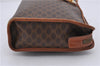 Authentic CELINE Macadam Blason Pattern Clutch Hand Bag PVC Leather Brown 7786D