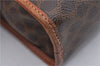 Authentic CELINE Macadam Blason Pattern Clutch Hand Bag PVC Leather Brown 7786D