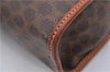 Authentic CELINE Macadam Blason Pattern Clutch Hand Bag PVC Leather Brown 7786D