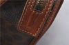 Authentic CELINE Macadam Blason Pattern Clutch Hand Bag PVC Leather Brown 7786D