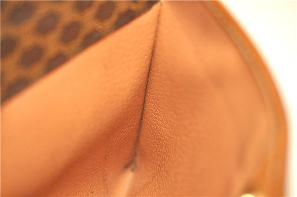 Authentic CELINE Macadam Blason Pattern Clutch Hand Bag PVC Leather Brown 7786D