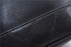 Authentic CHANEL Calf Skin Bicolore Vanity Hand Bag Purse Black 7787E