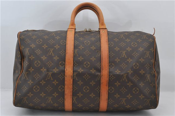 Authentic Louis Vuitton Monogram Keepall 45 Travel Boston Bag M41428 LV 7789E