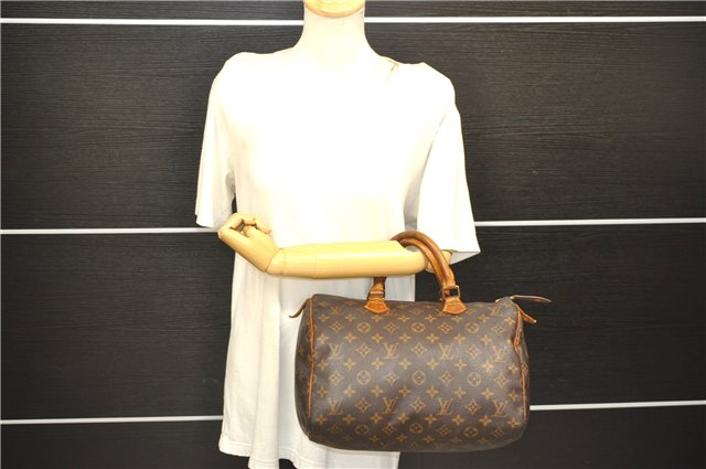 Authentic Louis Vuitton Monogram Speedy 30 Hand Boston Bag M41526 LV 7790D