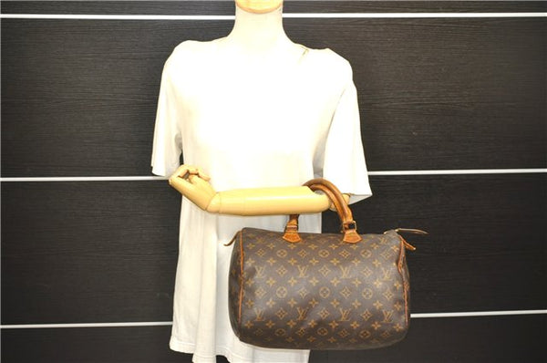 Authentic Louis Vuitton Monogram Speedy 30 Hand Boston Bag M41526 LV 7790D