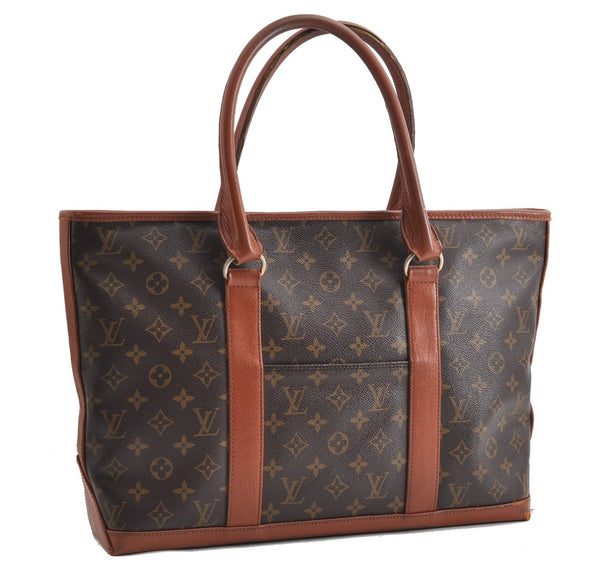 Auth Louis Vuitton Monogram Sac Weekend PM Vintage Tote Hand Bag M42425 LV 7792F
