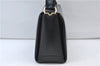 Authentic GUCCI Vintage Bamboo 2way Hand Shoulder Bag Purse Leather Black 7793E