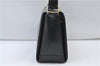 Authentic GUCCI Vintage Bamboo 2way Hand Shoulder Bag Purse Leather Black 7793E