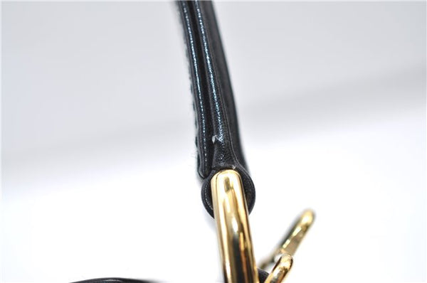 Authentic GUCCI Vintage Bamboo 2way Hand Shoulder Bag Purse Leather Black 7793E