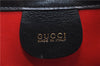 Authentic GUCCI Vintage Bamboo 2way Hand Shoulder Bag Purse Leather Black 7793E