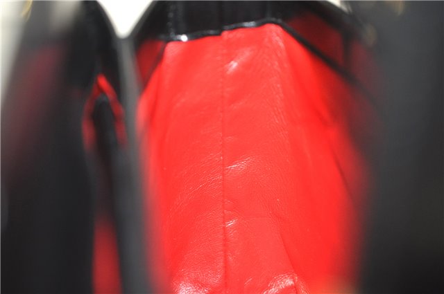 Authentic GUCCI Vintage Bamboo 2way Hand Shoulder Bag Purse Leather Black 7793E