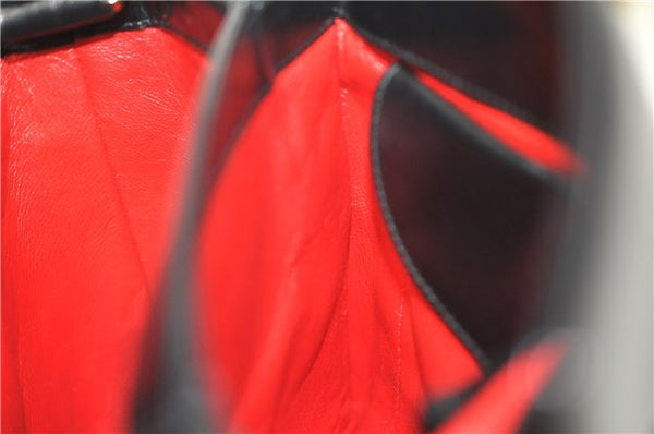 Authentic GUCCI Vintage Bamboo 2way Hand Shoulder Bag Purse Leather Black 7793E