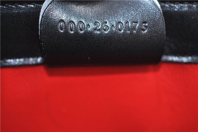 Authentic GUCCI Vintage Bamboo 2way Hand Shoulder Bag Purse Leather Black 7793E