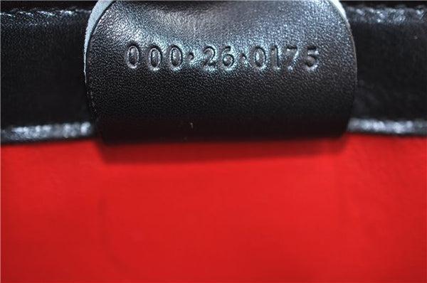 Authentic GUCCI Vintage Bamboo 2way Hand Shoulder Bag Purse Leather Black 7793E