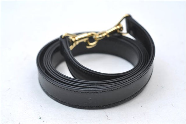 Authentic GUCCI Vintage Bamboo 2way Hand Shoulder Bag Purse Leather Black 7793E