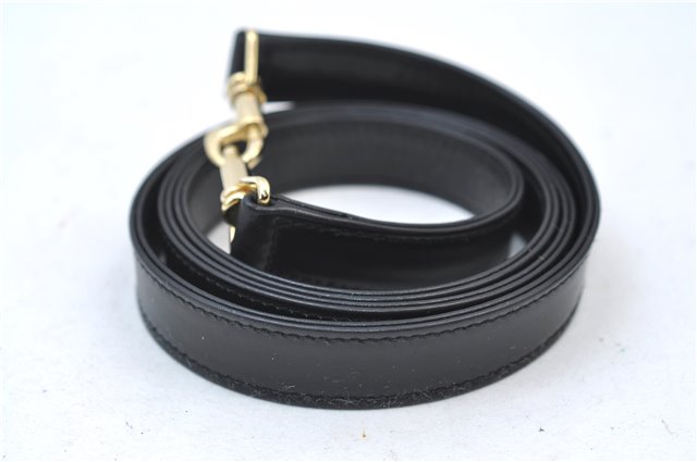 Authentic GUCCI Vintage Bamboo 2way Hand Shoulder Bag Purse Leather Black 7793E