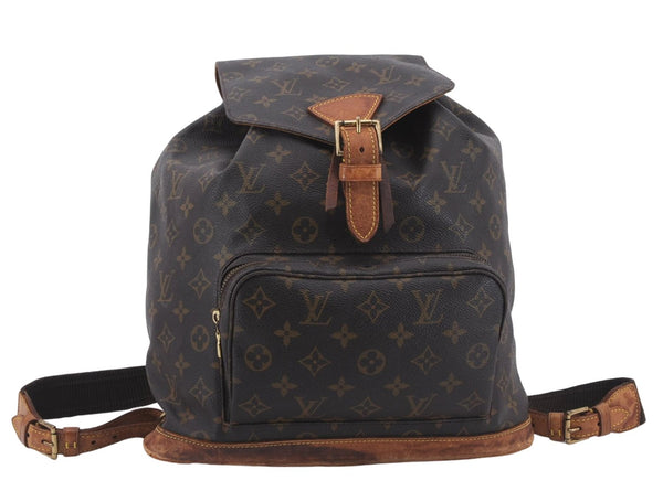 Authentic Louis Vuitton Monogram Montsouris GM Backpack M51135 LV 7795D