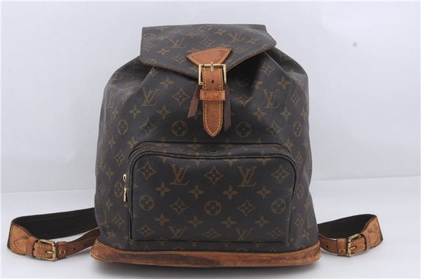 Authentic Louis Vuitton Monogram Montsouris GM Backpack M51135 LV 7795D