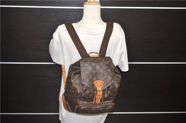 Authentic Louis Vuitton Monogram Montsouris GM Backpack M51135 LV 7795D