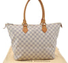 Authentic Louis Vuitton Damier Azur Saleya MM Shoulder Tote Bag N51185 LV 7795E
