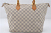 Authentic Louis Vuitton Damier Azur Saleya MM Shoulder Tote Bag N51185 LV 7795E
