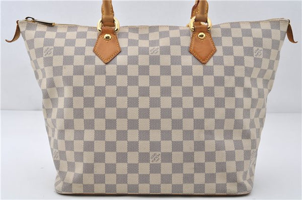 Authentic Louis Vuitton Damier Azur Saleya MM Shoulder Tote Bag N51185 LV 7795E