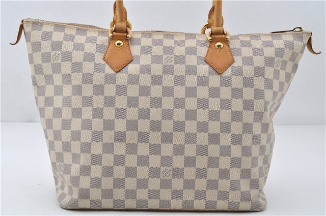 Authentic Louis Vuitton Damier Azur Saleya MM Shoulder Tote Bag N51185 LV 7795E