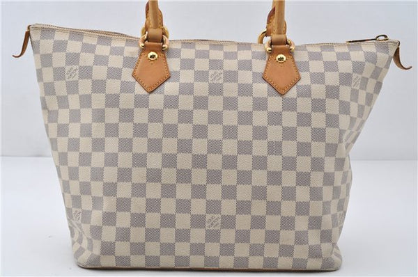Authentic Louis Vuitton Damier Azur Saleya MM Shoulder Tote Bag N51185 LV 7795E
