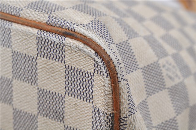 Authentic Louis Vuitton Damier Azur Saleya MM Shoulder Tote Bag N51185 LV 7795E