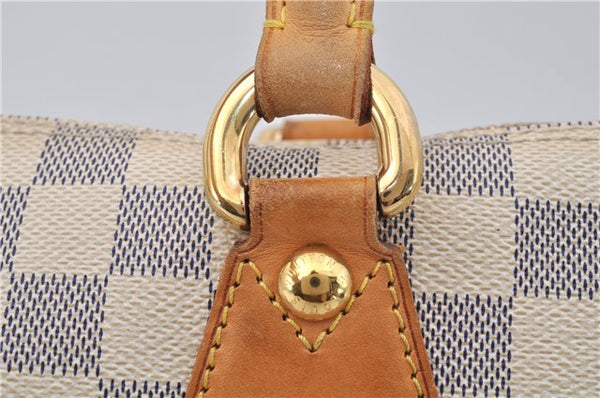 Authentic Louis Vuitton Damier Azur Saleya MM Shoulder Tote Bag N51185 LV 7795E