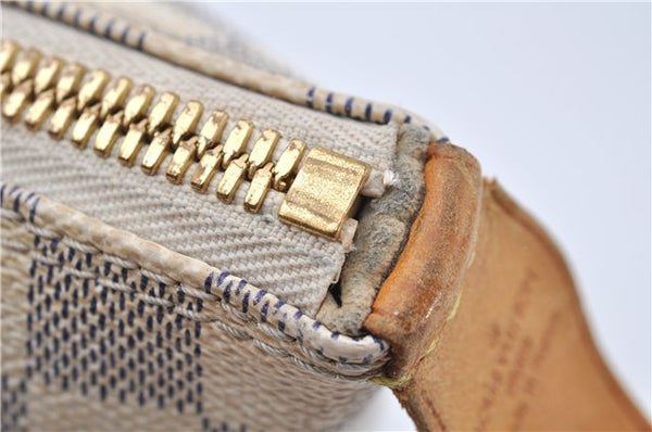 Authentic Louis Vuitton Damier Azur Saleya MM Shoulder Tote Bag N51185 LV 7795E