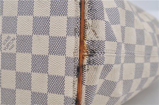 Authentic Louis Vuitton Damier Azur Saleya MM Shoulder Tote Bag N51185 LV 7795E