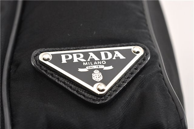 Authentic PRADA Nylon Tessuto Leather Shoulder Cross Body Bag Purse Black 7798F