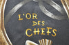 Authentic HERMES Carre 90 Scarf "L'OR DES CHEFS" Silk Black 7800D